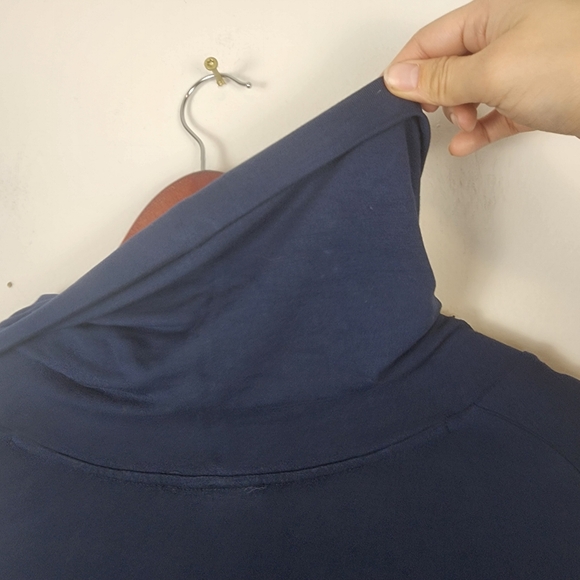 J Jill Wearever Collection Rayon Navy Blue Cowl Neck Blouse Women's Size XL - Picture 5 of 9